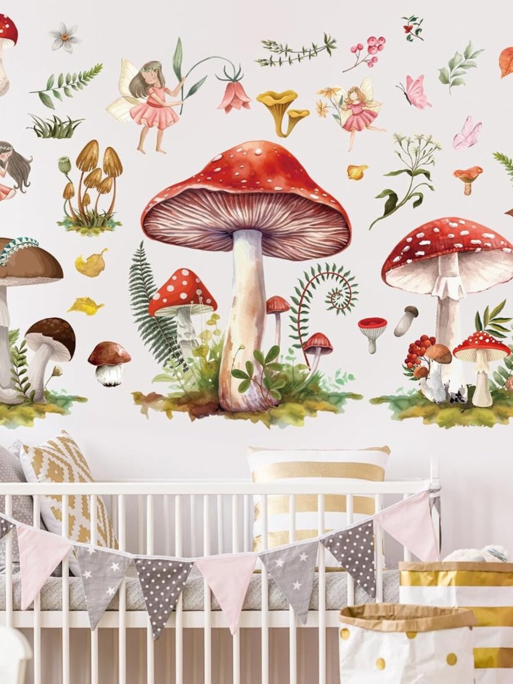Fairy Wall Stickers Decor, Mushroom Wall Decals Room Decor